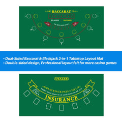 GSE portable casino layout mat unrolled on dining table