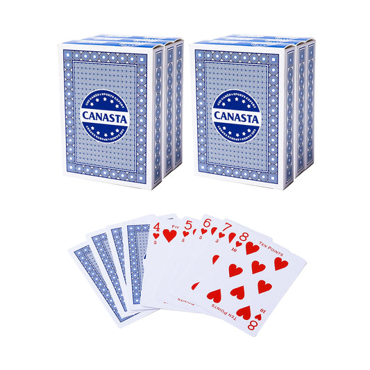 GSE six-deck blue Canasta cards pack for versatile play across games
