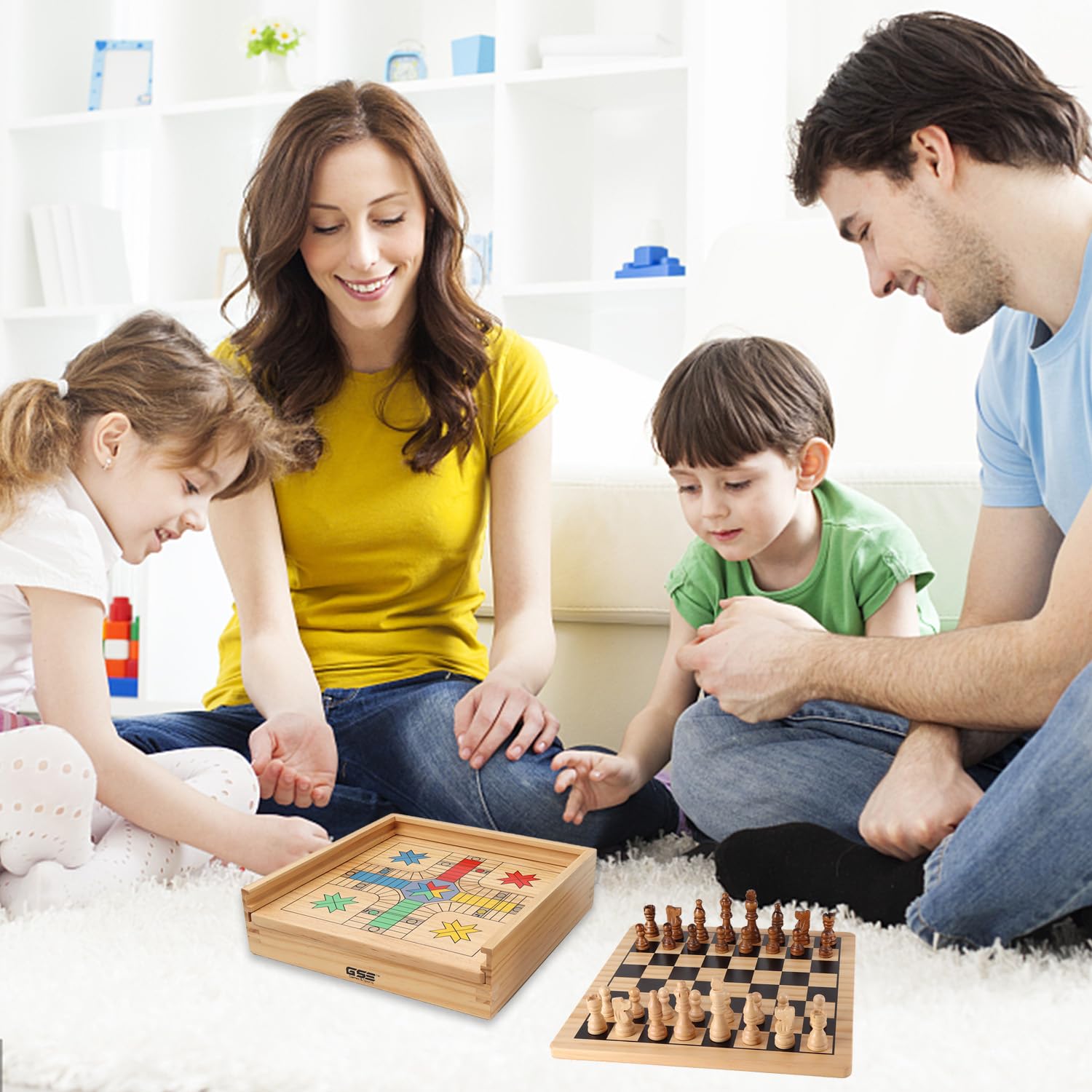 GSE board includes cards and poker dice for engaging card games.