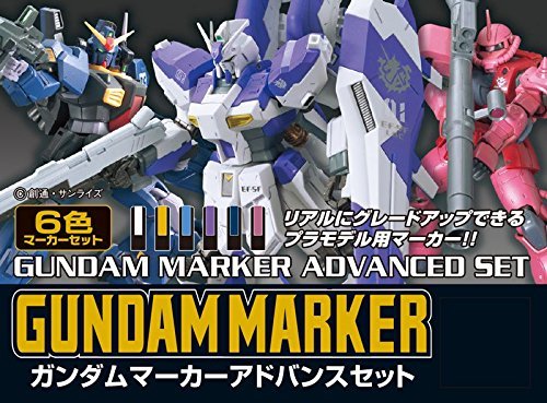 Nine markers in the GMS124 set laid out for Gunpla detailing work
