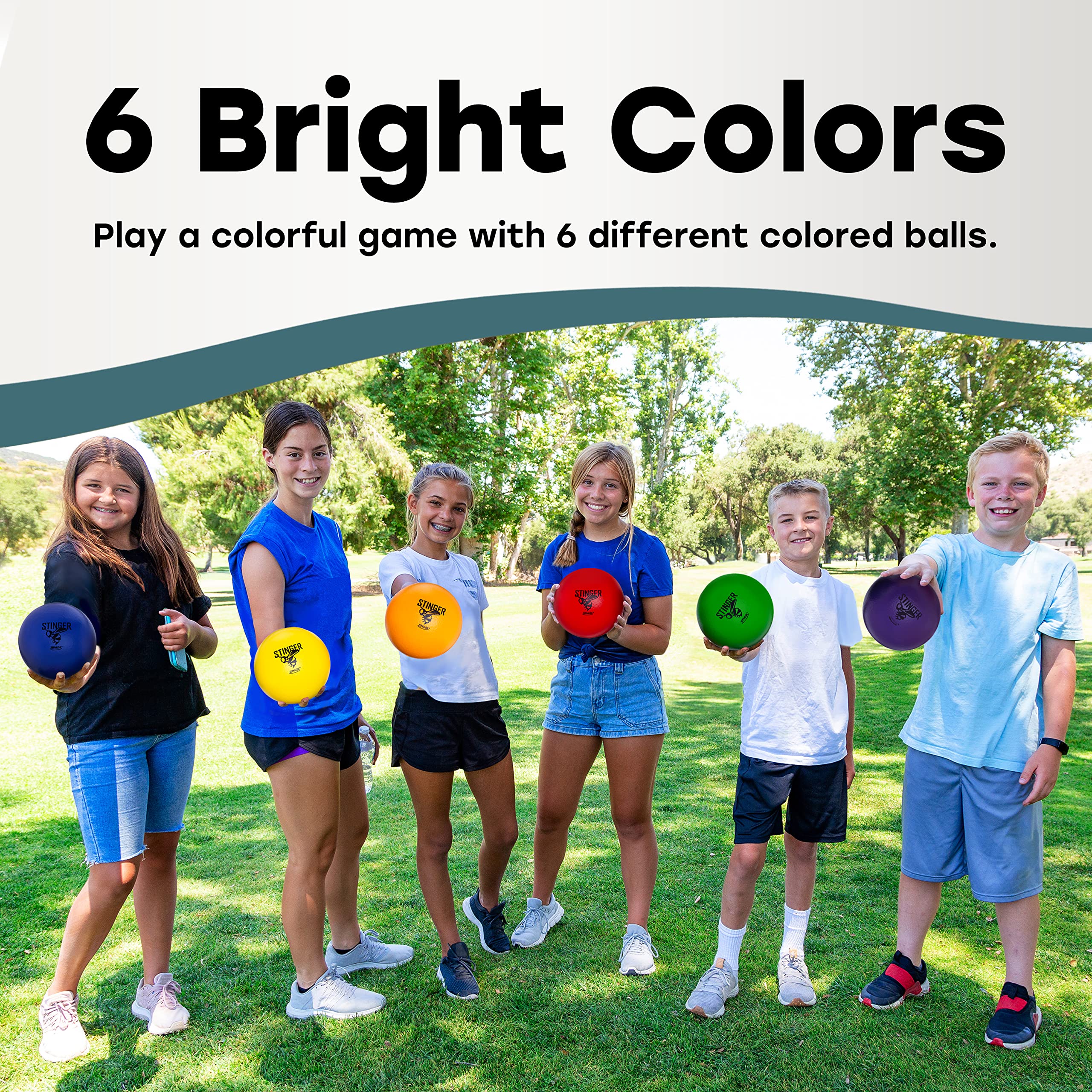 GSM Brands dodgeballs come in a six-pack with vibrant multi-color options.