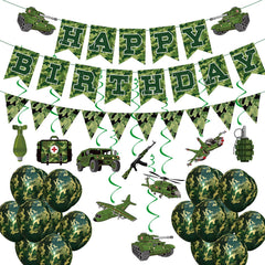 GSYUNZYKJ army banner happy birthday provides a bold photo backdrop for a military-themed party.