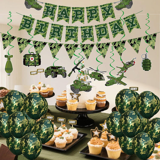 GSYUNZYKJ army swirls camouflage patterns create dynamic ceiling decor and photo-ready moments.