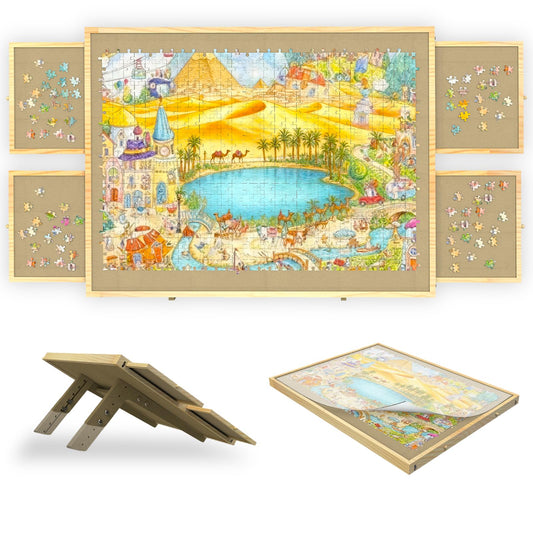 GT GETCO TECH tilting puzzle board with adjustable angles for comfortable puzzling