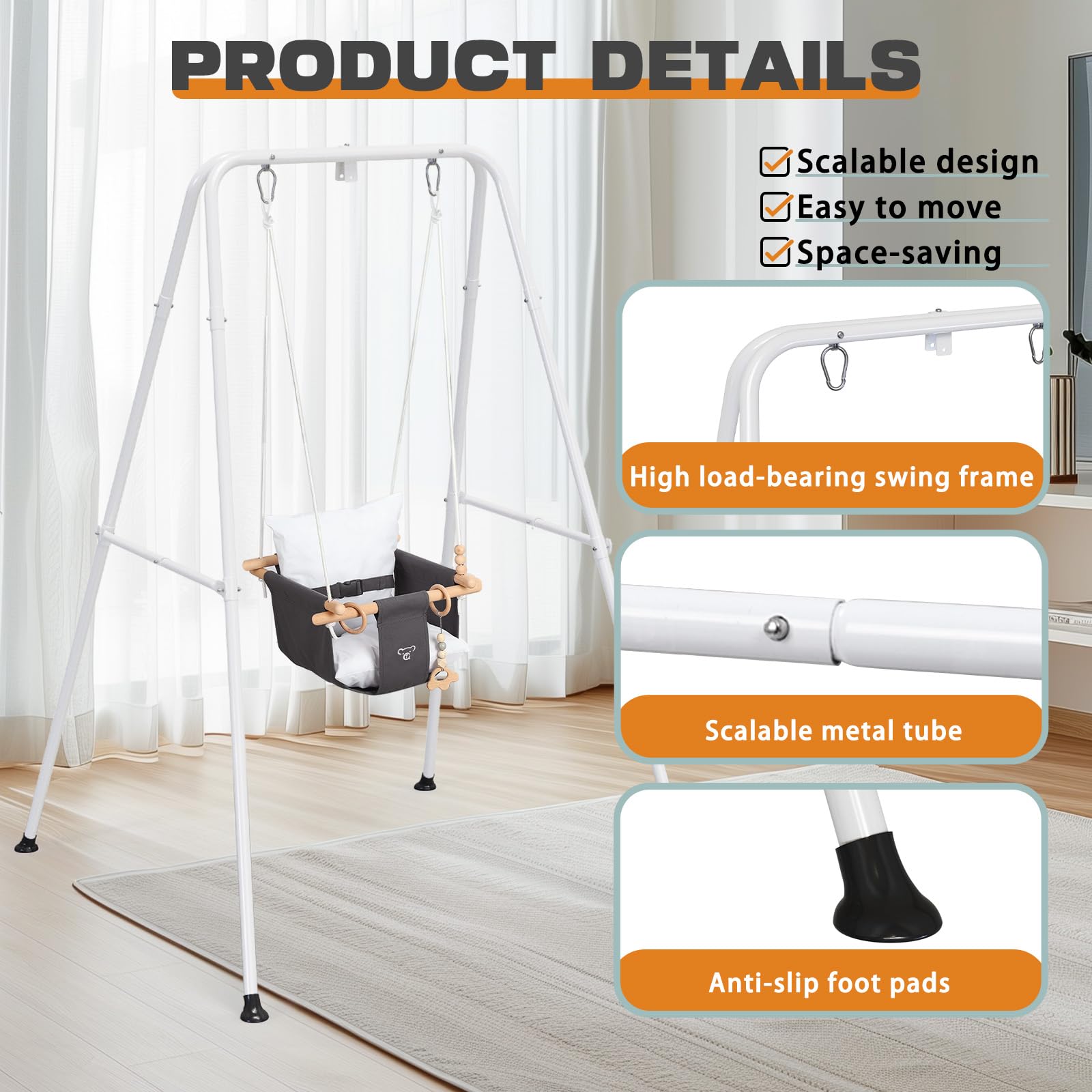 G TALECO GEAR metal frame resists rust for durable indoor or outdoor use.