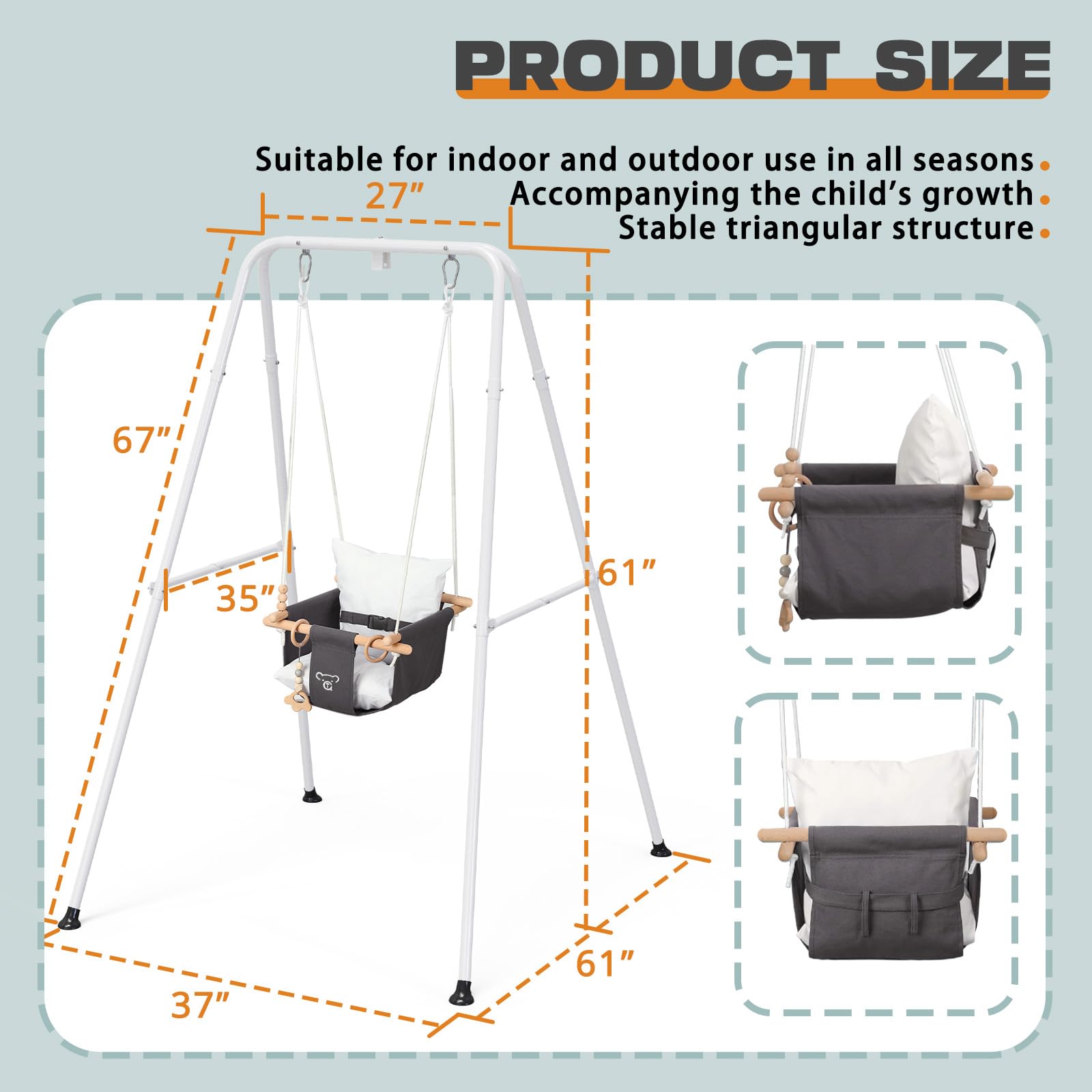 G TALECO GEAR versatile indoor-outdoor swing for family play.