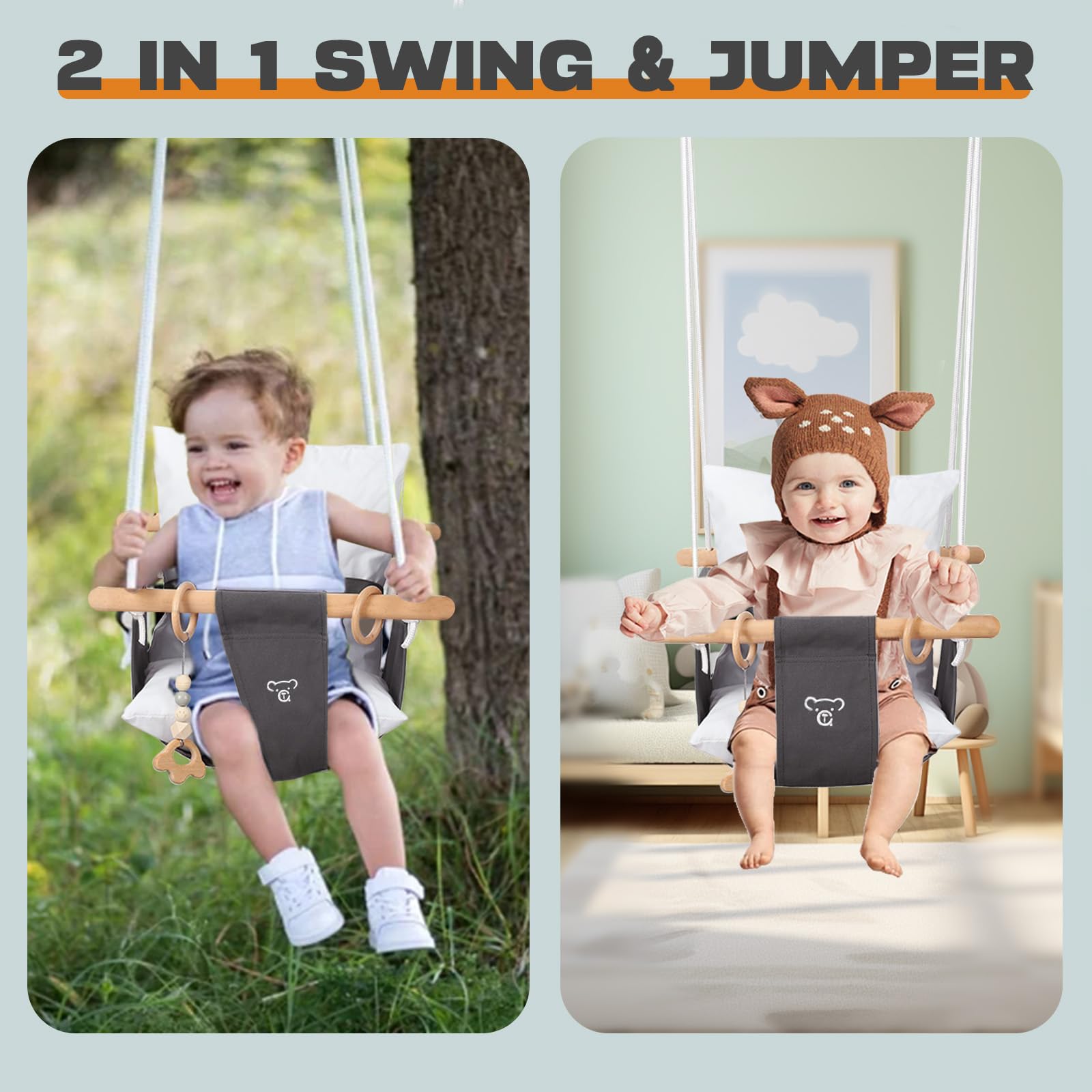 G TALECO GEAR saucer swing base creates a stable, roomy play zone.