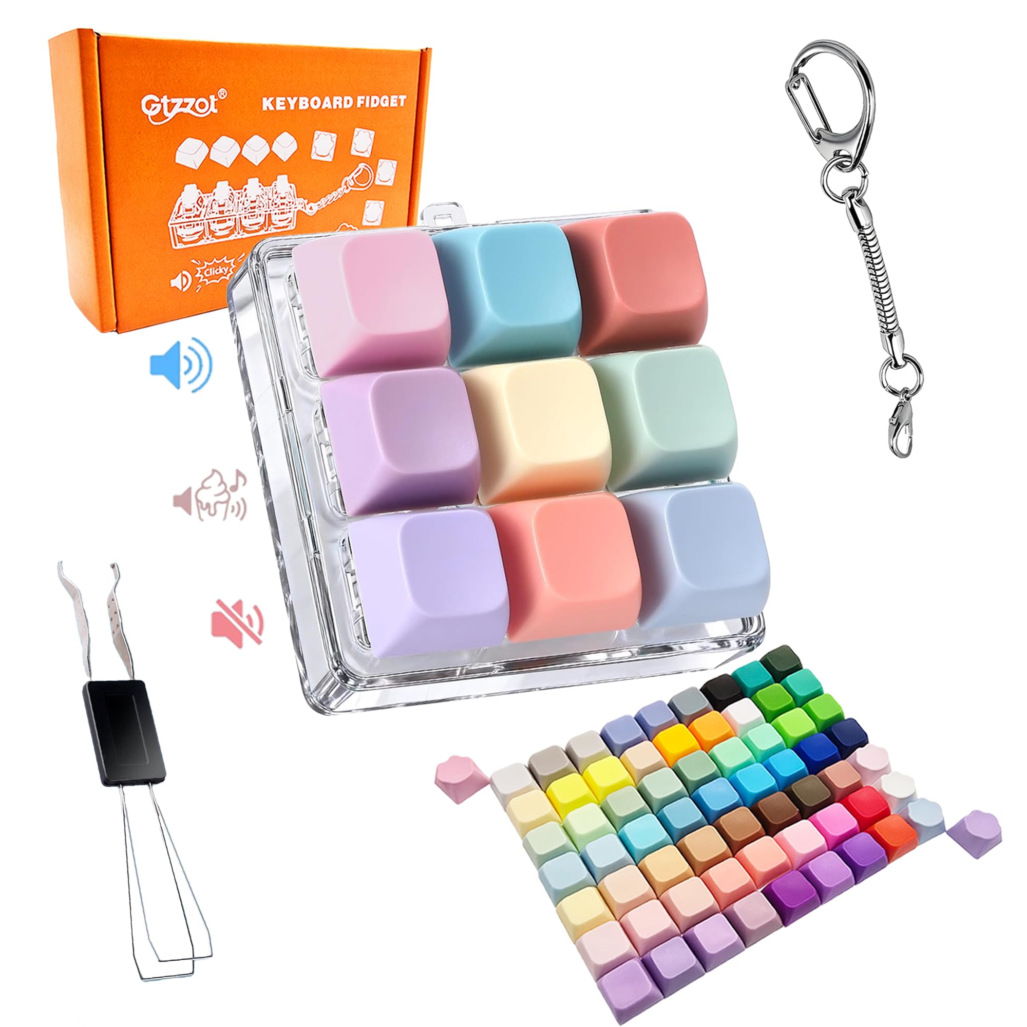 Gtzzot 9-in-1 keyboard fidget toy in gift box for focused work.
