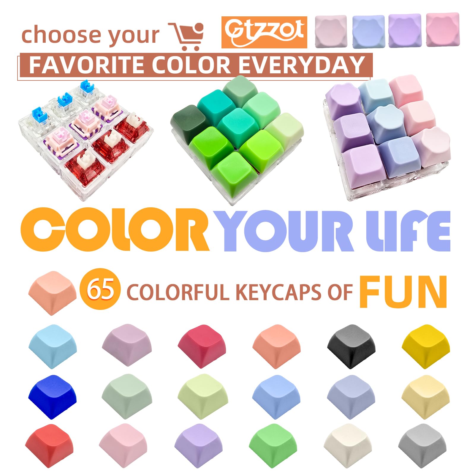 Gtzzot cat-paw keycaps add charm and tactile satisfaction during breaks.