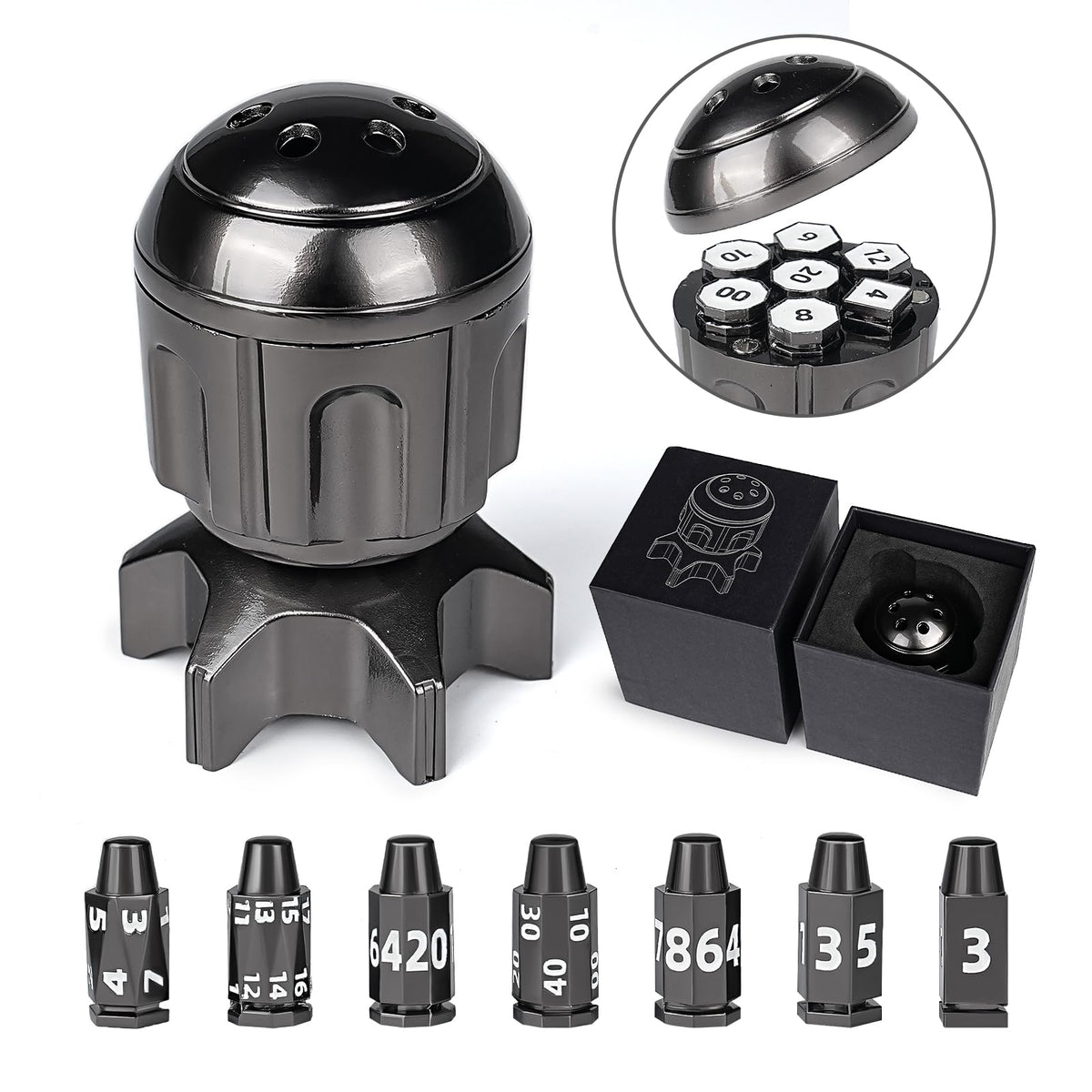 GU BEI TE bullet dice set with metal finish and balanced feel for smooth rolls.