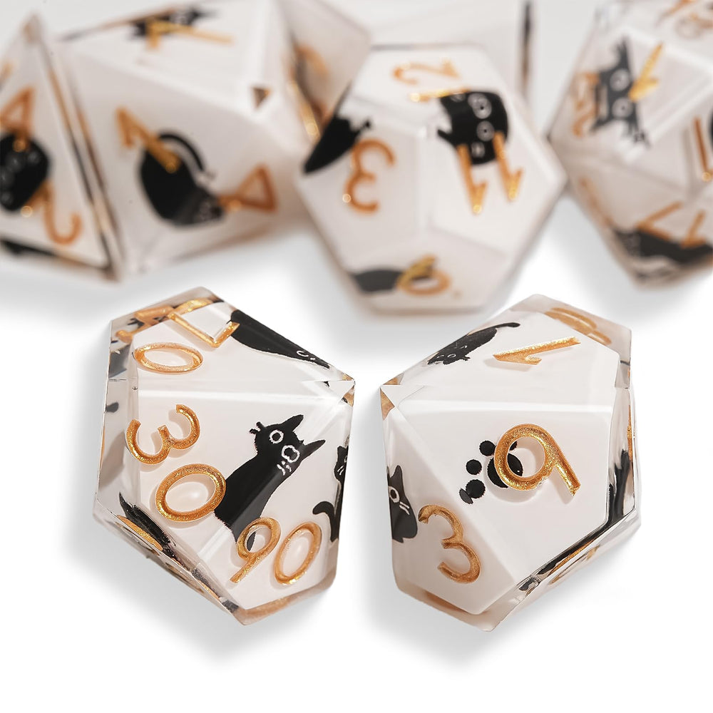GU BEI TE DND dice set cat style resin, immersive RPG sessions