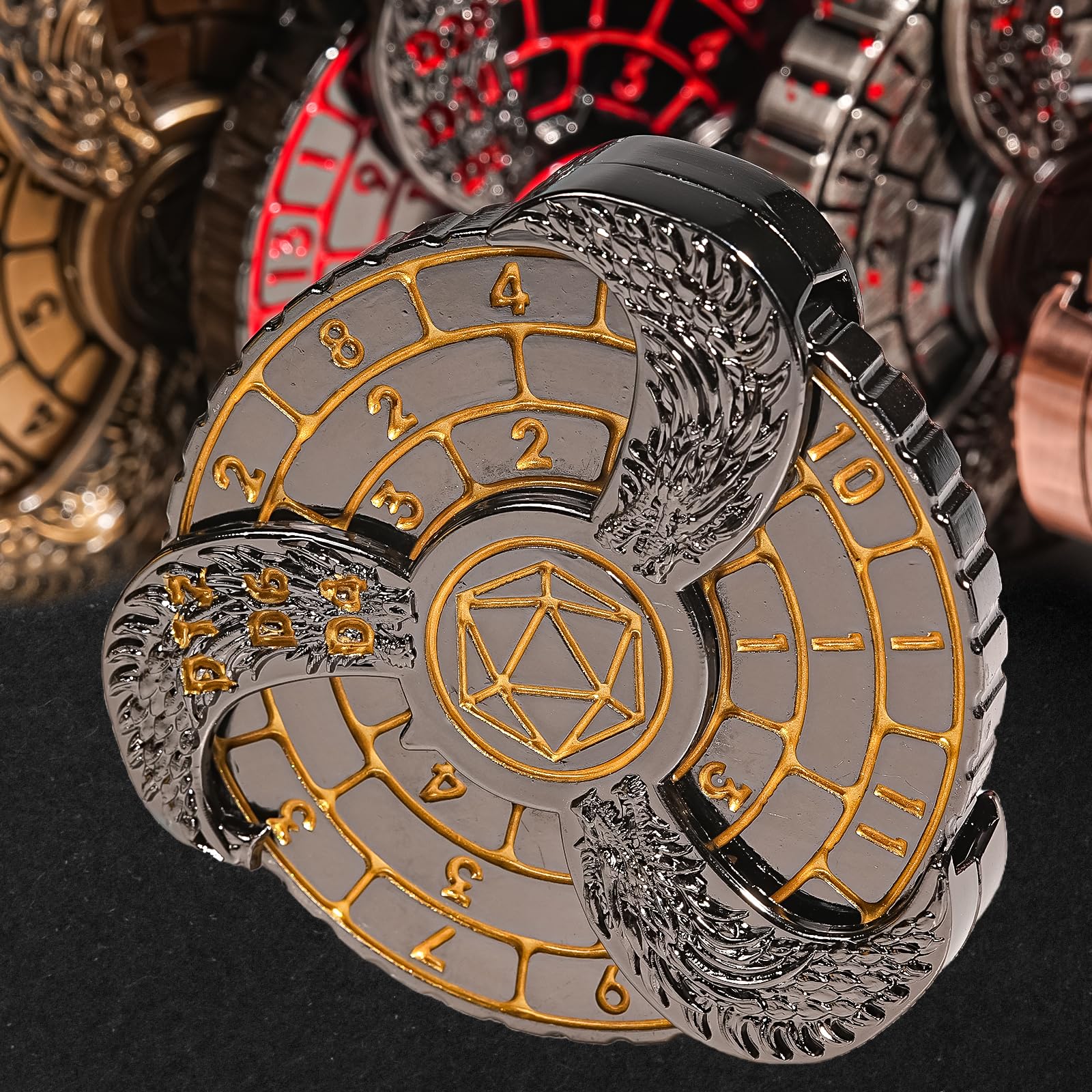 GU BEI TE DND spinner dice with dragon-scale texture for immersive RPG sessions