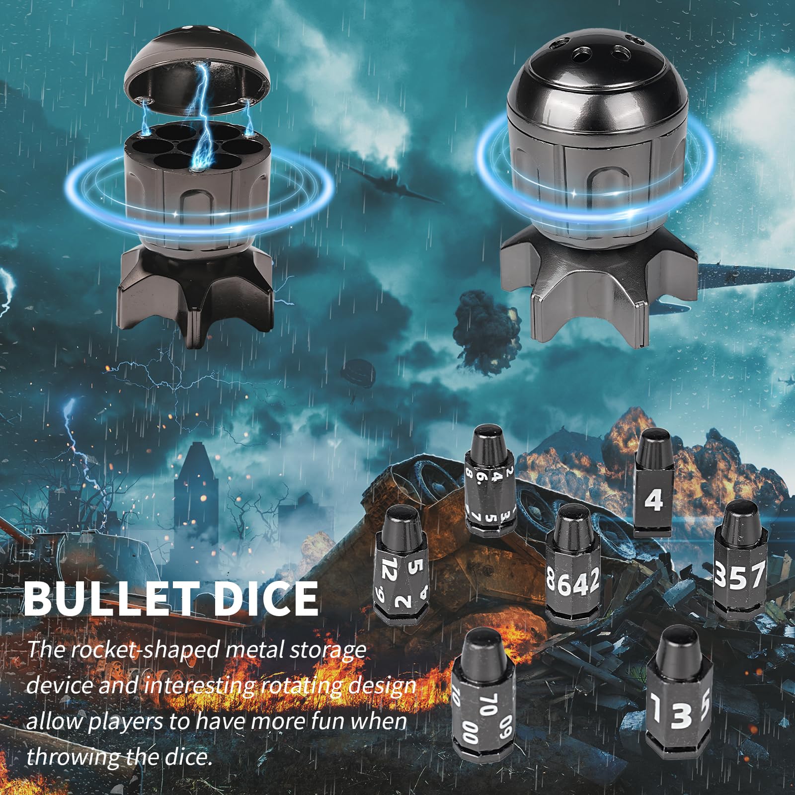 GU BEI TE spinning missile container for convenient transport and display.