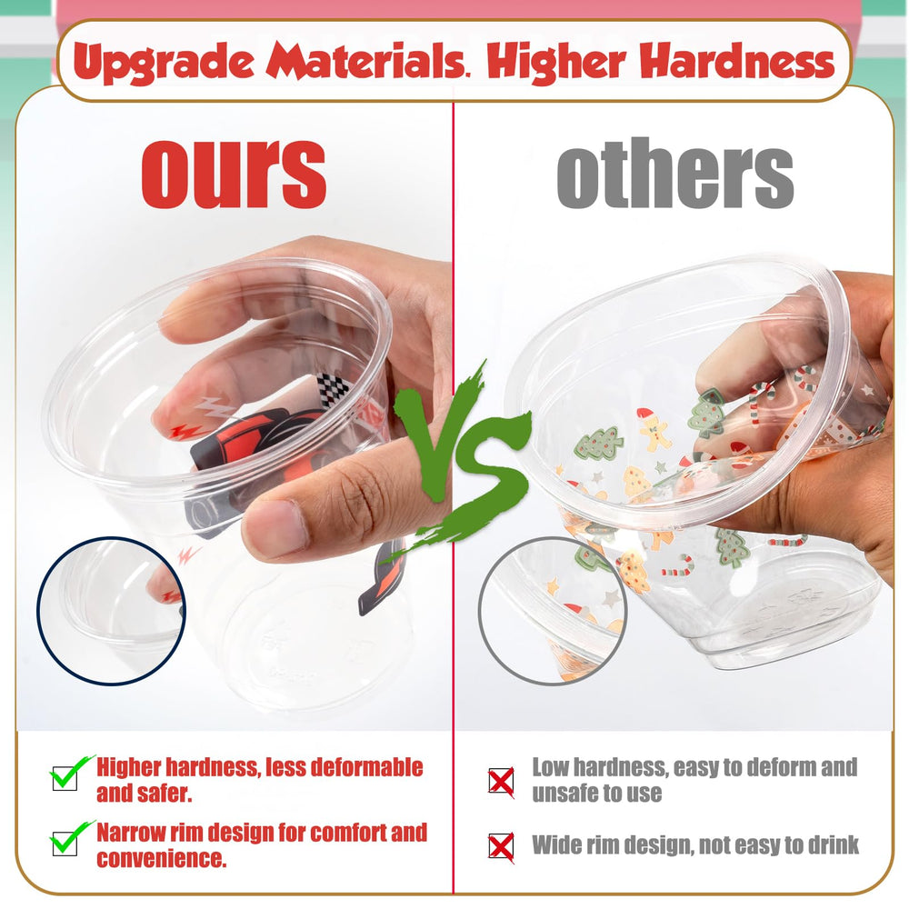 GuassLee Disposable cups simplify cleanup after a high-energy car-themed party