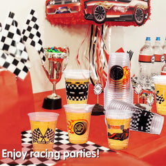 GuassLee 12oz race car prints cups ideal for themed beverages at birthdays