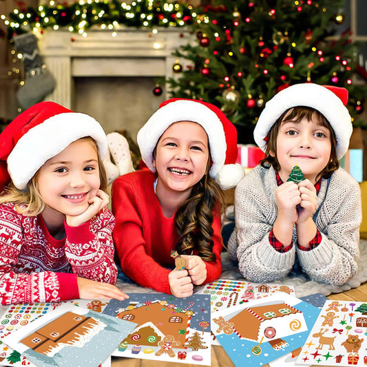 GuassLee Christmas stickers kit features candy, trees, and characters for imaginative scenes.