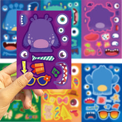 GUBPHK monster-face-stickers-sheet-03 showing mix-and-match monster designs for creative play.