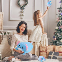 Gudisi axolotl plush doubles as cozy room decor for kids' spaces