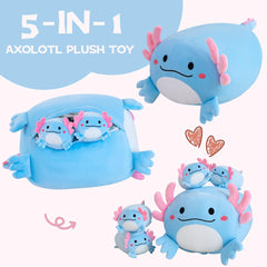 Gudisi axolotl plush soft fabric closeup showing velvety touch for cozy hugs