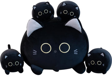 Gudisi Black Cat Plush 16-inch design for comforting hugs and imaginative play.