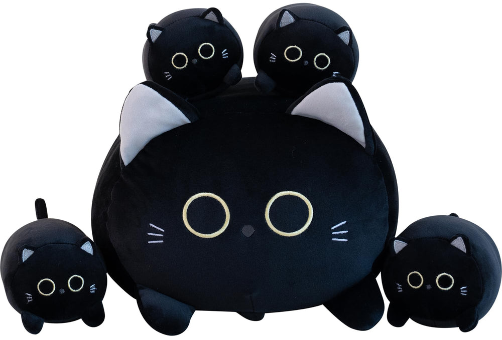 Gudisi Black Cat Plush 16-inch design for comforting hugs and imaginative play.