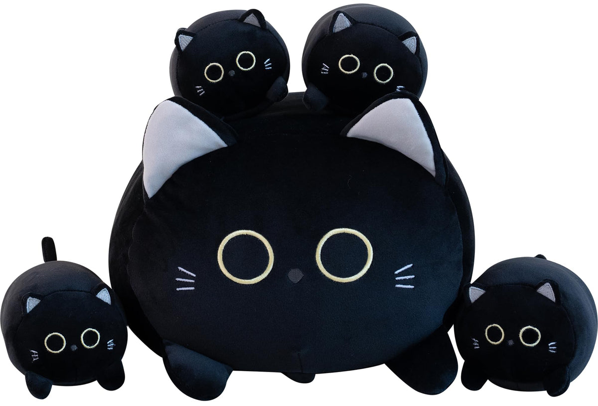 Gudisi Black Cat Plush 16-inch design for comforting hugs and imaginative play.