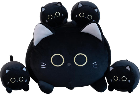 Gudisi Black Cat Plush 16-inch design for comforting hugs and imaginative play.