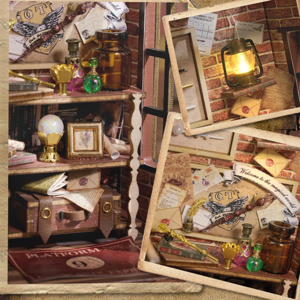 GuDoQi DIY miniature house kit furniture details close-up with authentic tiny pieces