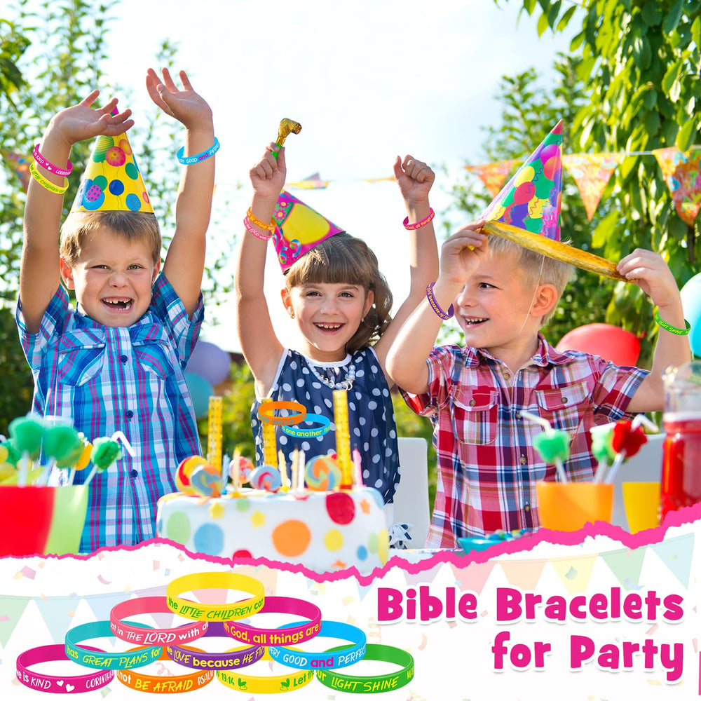Gueevin durable rubber bracelets with Bible verses, easy to clean.