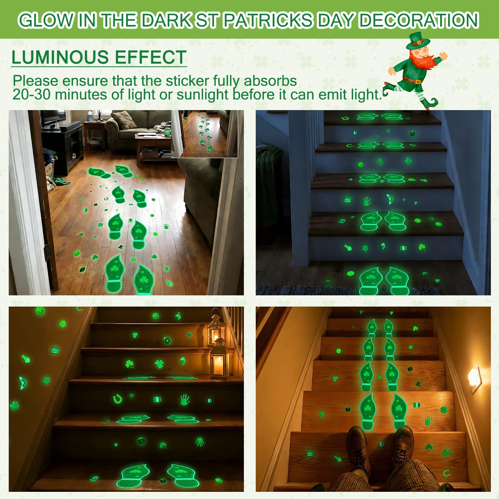 Gueevin footprints and clovers kit for festive classrooms and homes