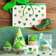 Gueevin shamrock stickers on a notebook for classroom cheer