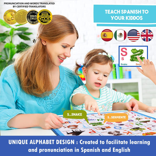 Gufino bilingual learning poster offers English and Spanish language exposure.