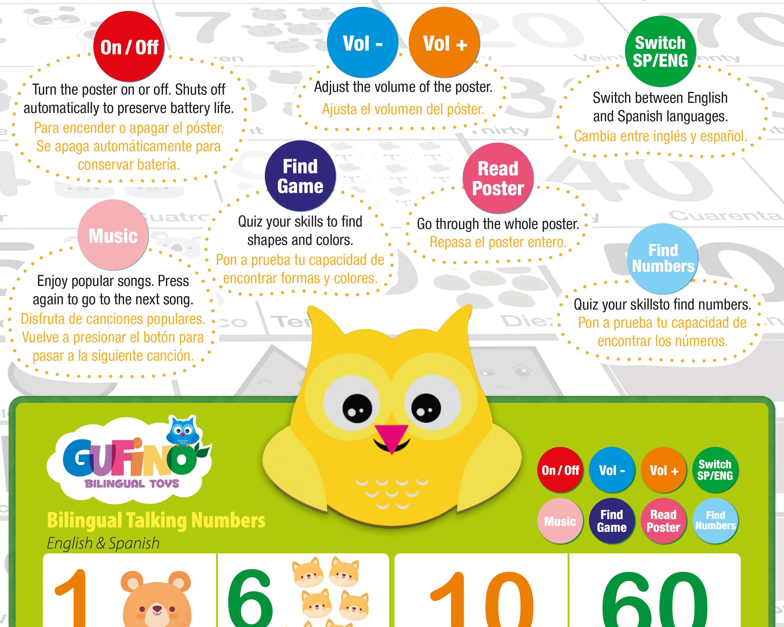 GUFINO durable buttons ensure frustration-free interactions during learning sessions.