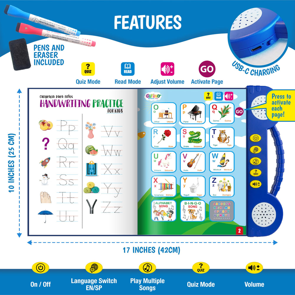 GUFINO preschool learning toy encourages independent play and early literacy skills.