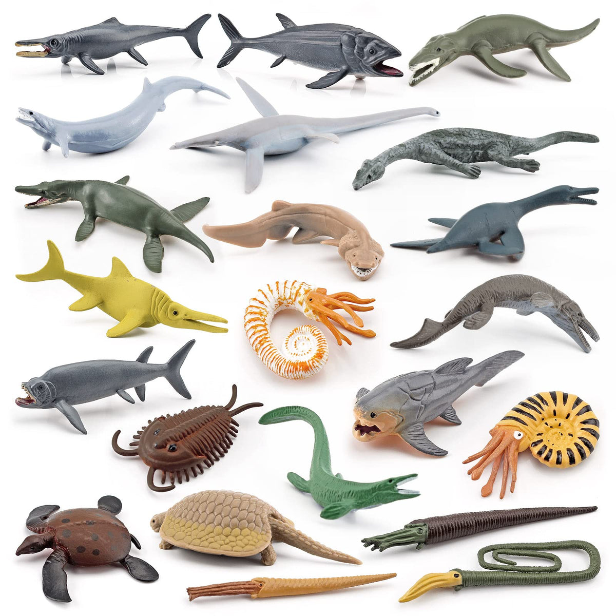 GUFOPONAS 22pcs set of prehistoric sea creatures for imaginative play and display