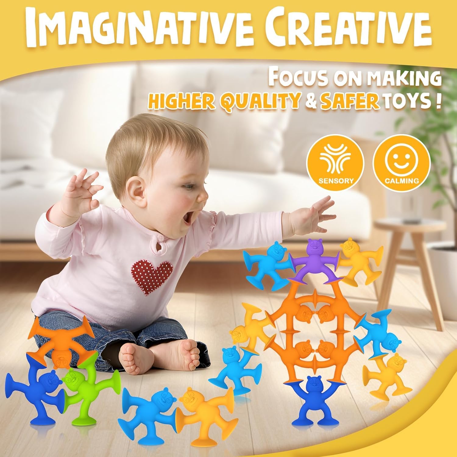 Guibola bath-time silicone toys are dishwasher-safe for quick cleanup.