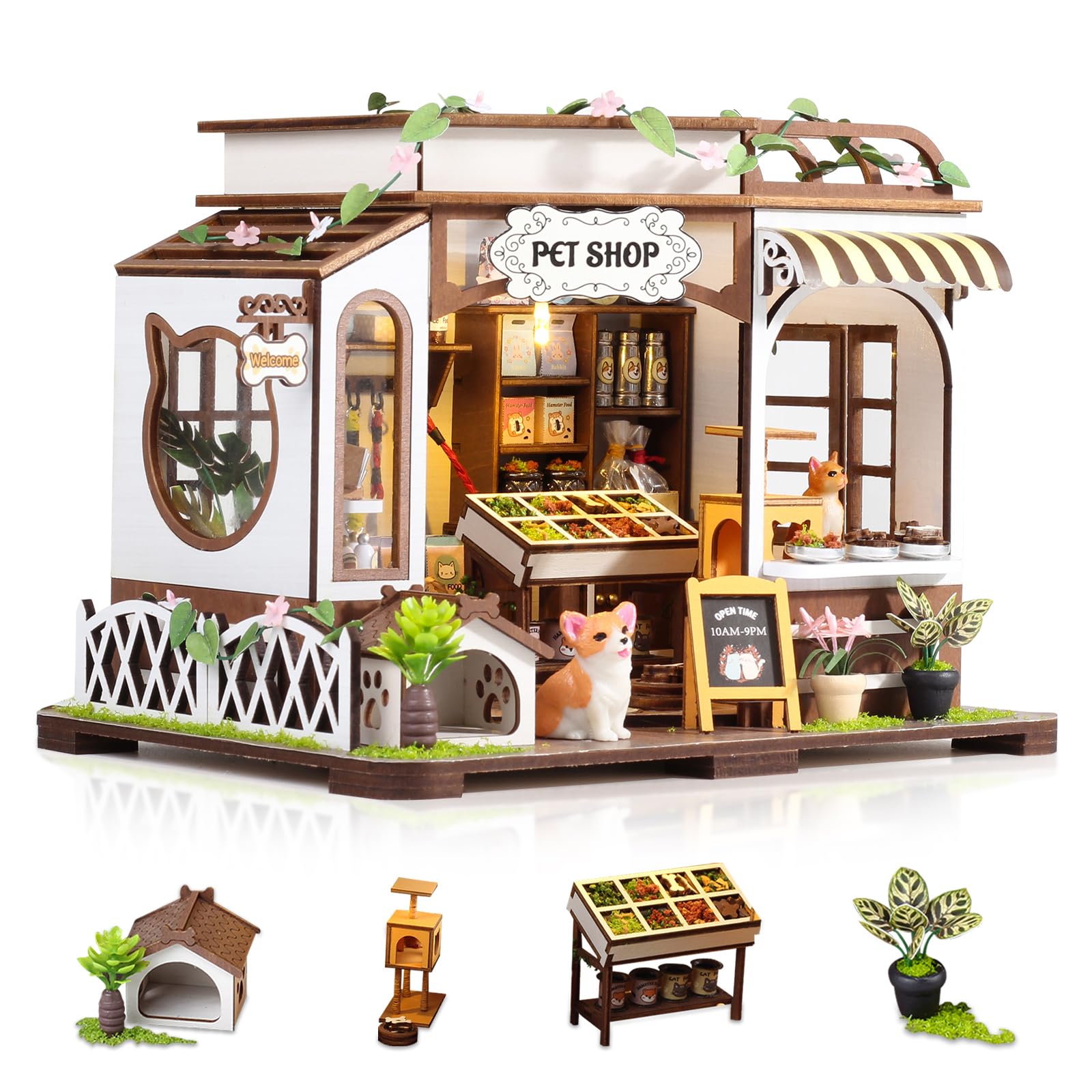 GuDoQi DIY miniature house kit assembly shows ready-to-build parts