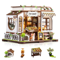GuDoQi DIY miniature house kit assembly shows ready-to-build parts