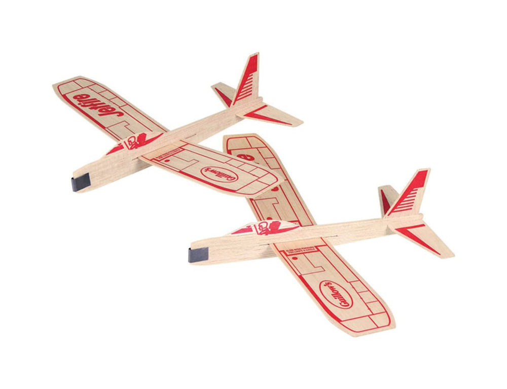 Guillow's Jetfire Glider pack of 2 highlights value and easy storage.