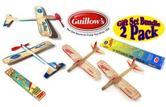 Guillow's Jetfire twin pack gliders in backyard flight for family fun.
