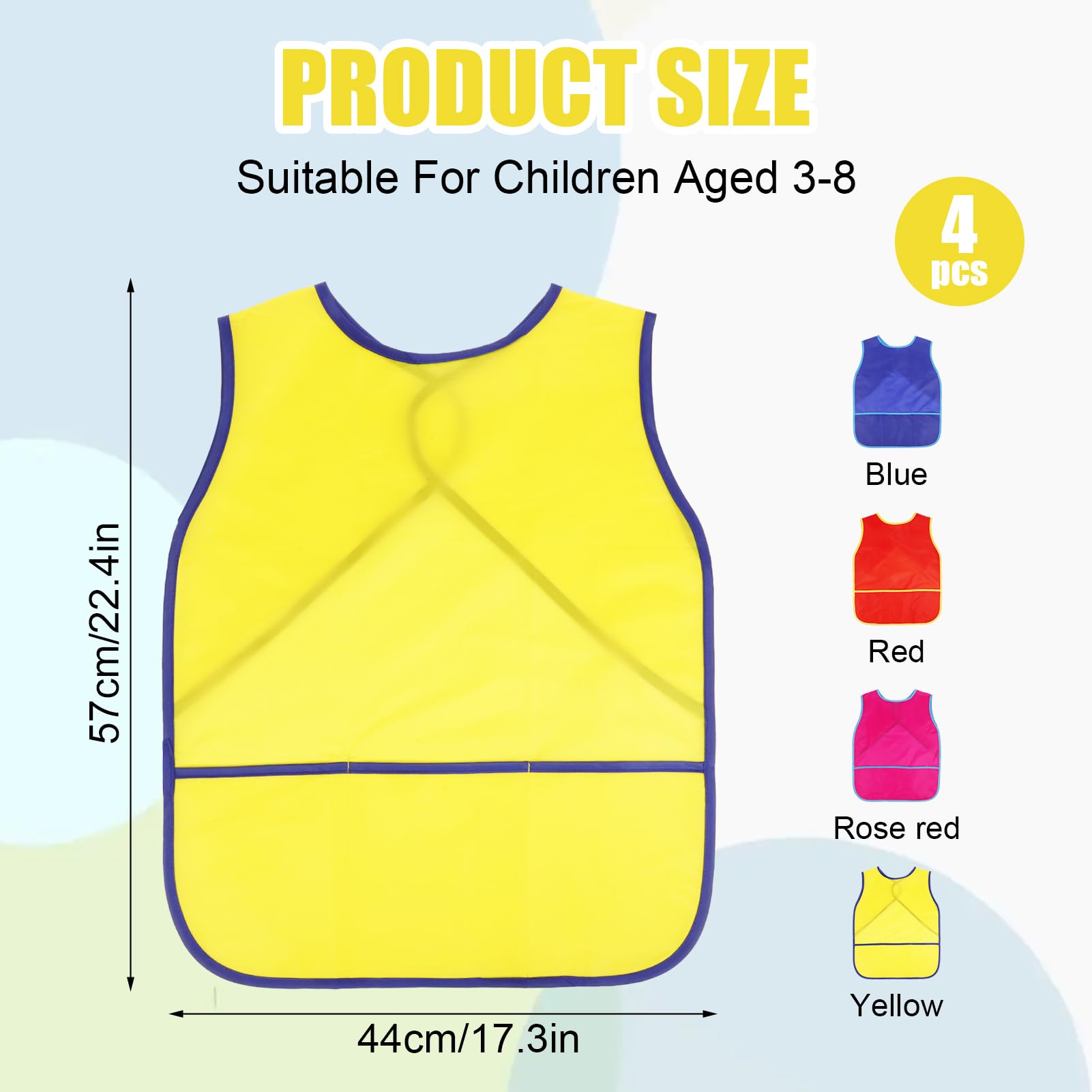 Guiqulai art smock yellow pocket detail stores brushes.