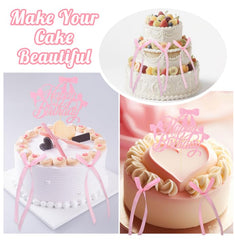 Guiqulai bow cake toppers set includes 12 cupcake toppers for quick decorating