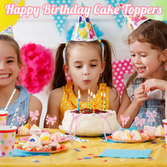 Guiqulai pink bow cupcake toppers add charming detail to desserts