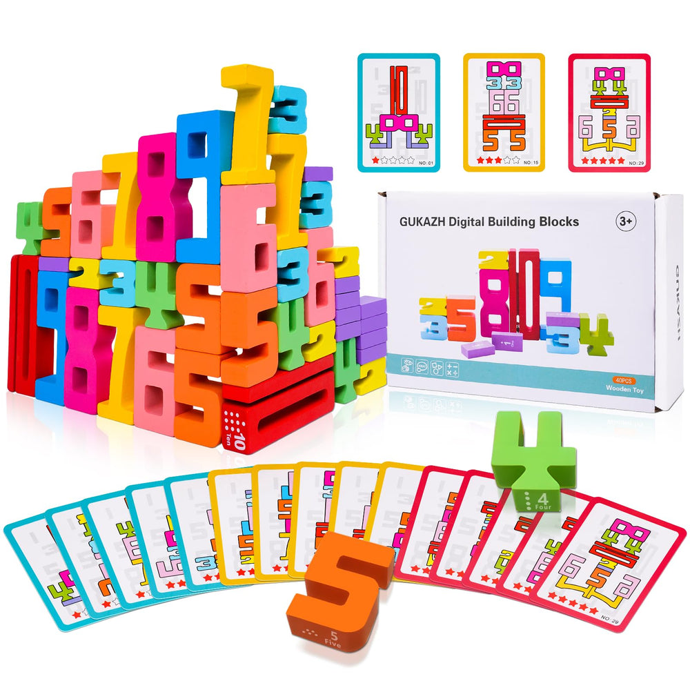 GUKAZH wooden number blocks display digits 1–10 for engaging early math practice.