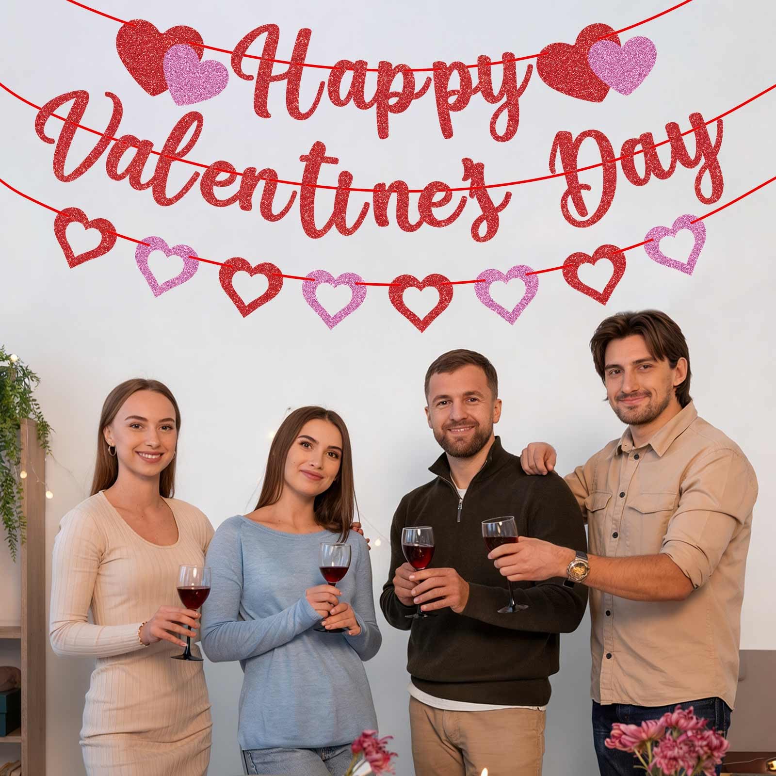 GULWAT Glitter Valentines Decor—versatile for Valentines Day, birthdays, anniversaries.