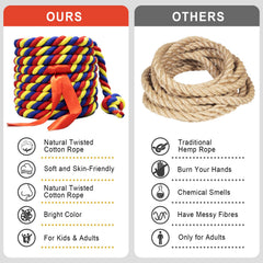 End knots taped on a GULYMNA rope to prevent unraveling during play