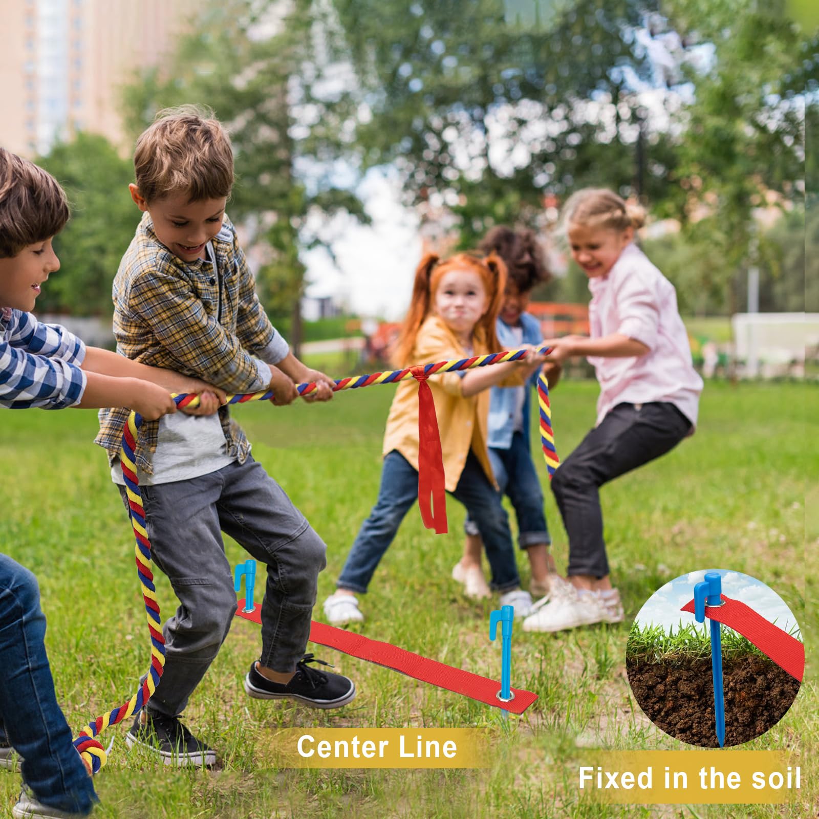 Kids and adults enjoy bright GULYMNA rope for safe teamwork challenges