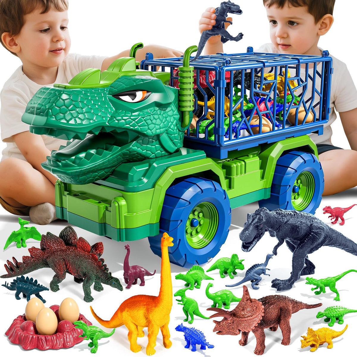 Guminnara 22-in-1 T-Rex Truck front view for imaginative play