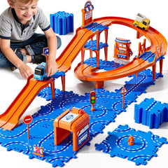 Guminnara 3-tier track setup with vivid sections for spatial play