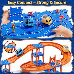 Guminnara kids assembling the track for hands-on learning